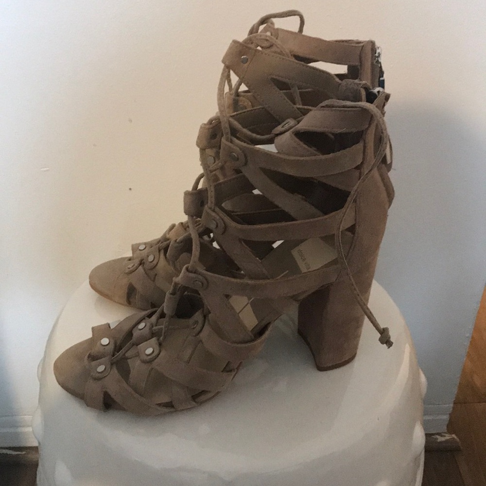 dolce vita suede heel sandals - Picture 2 of 4